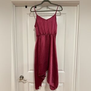NEW Steve Madden Asymmetric Midi Dress in Forest Berry (Pink)